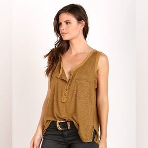 Free People Traveler Tank - Moss XS
